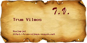 Trum Vilmos névjegykártya